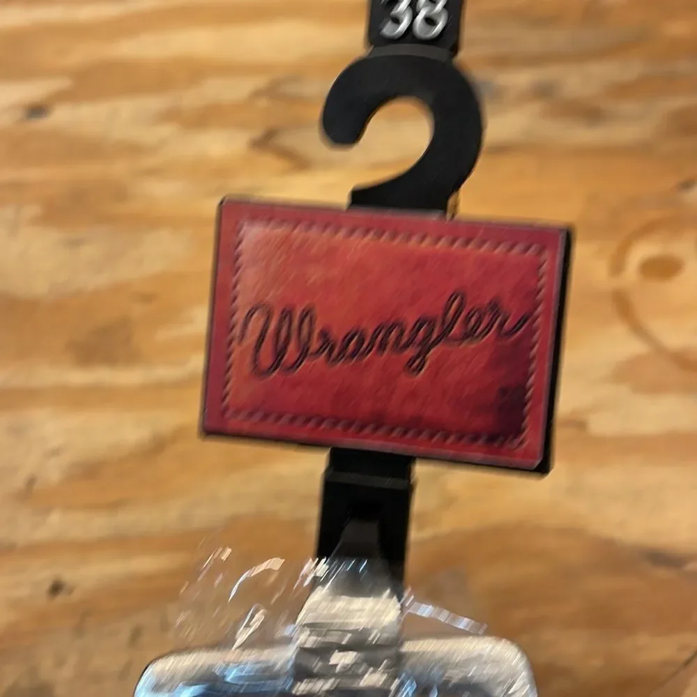 NWT Wrangler mens black leather belt size 38